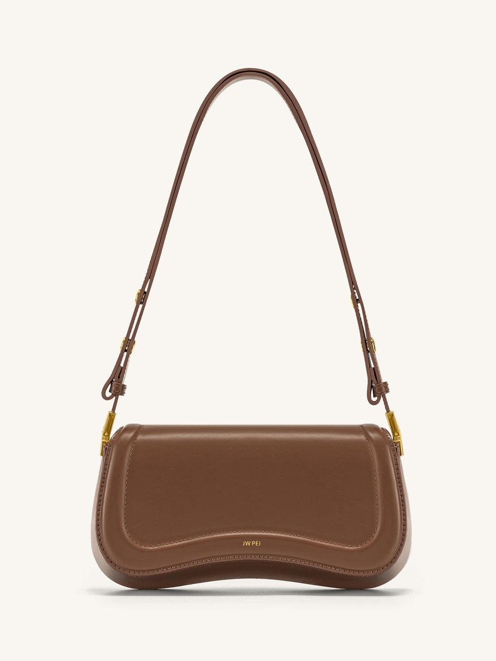 JW PEI Saddle Shoulder Bag in Chestnut Brown with Gold Hardware